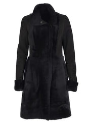 Women's Black Shearling Fur Coat