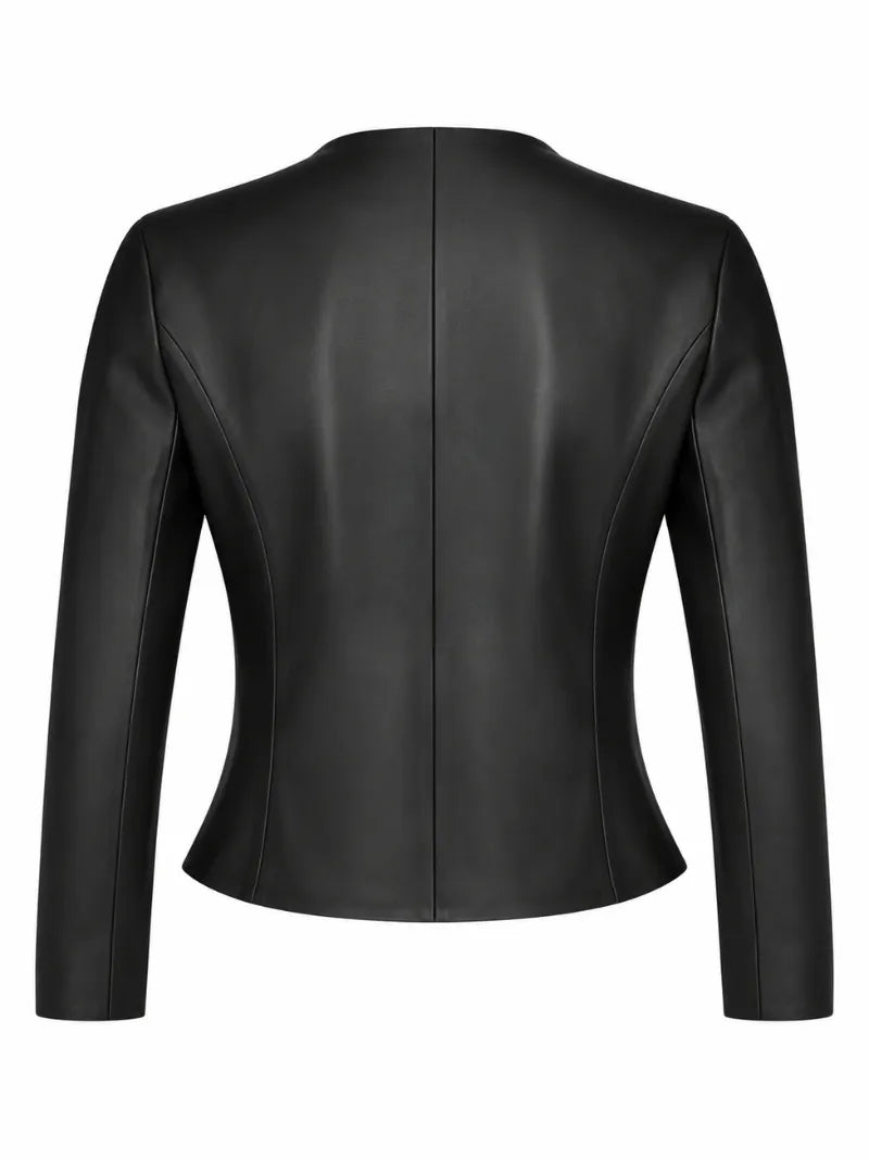 Women's Black Tailored Leather Jacket