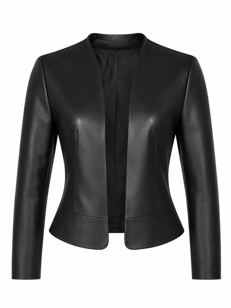 Women's Black Tailored Leather Jacket