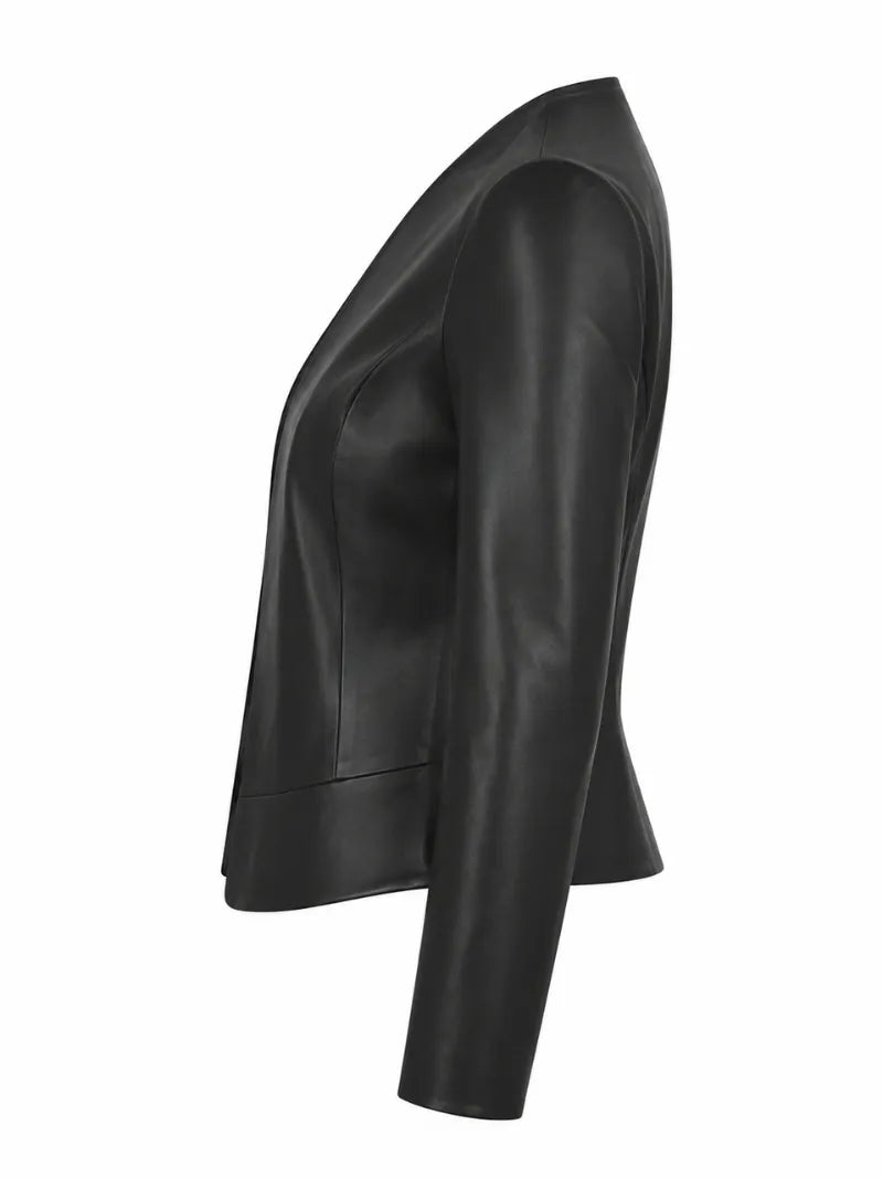 Women's Black Tailored Leather Jacket