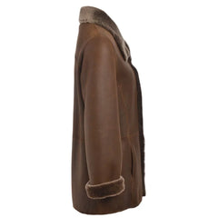 Women's Brown Shearling Leather Coat