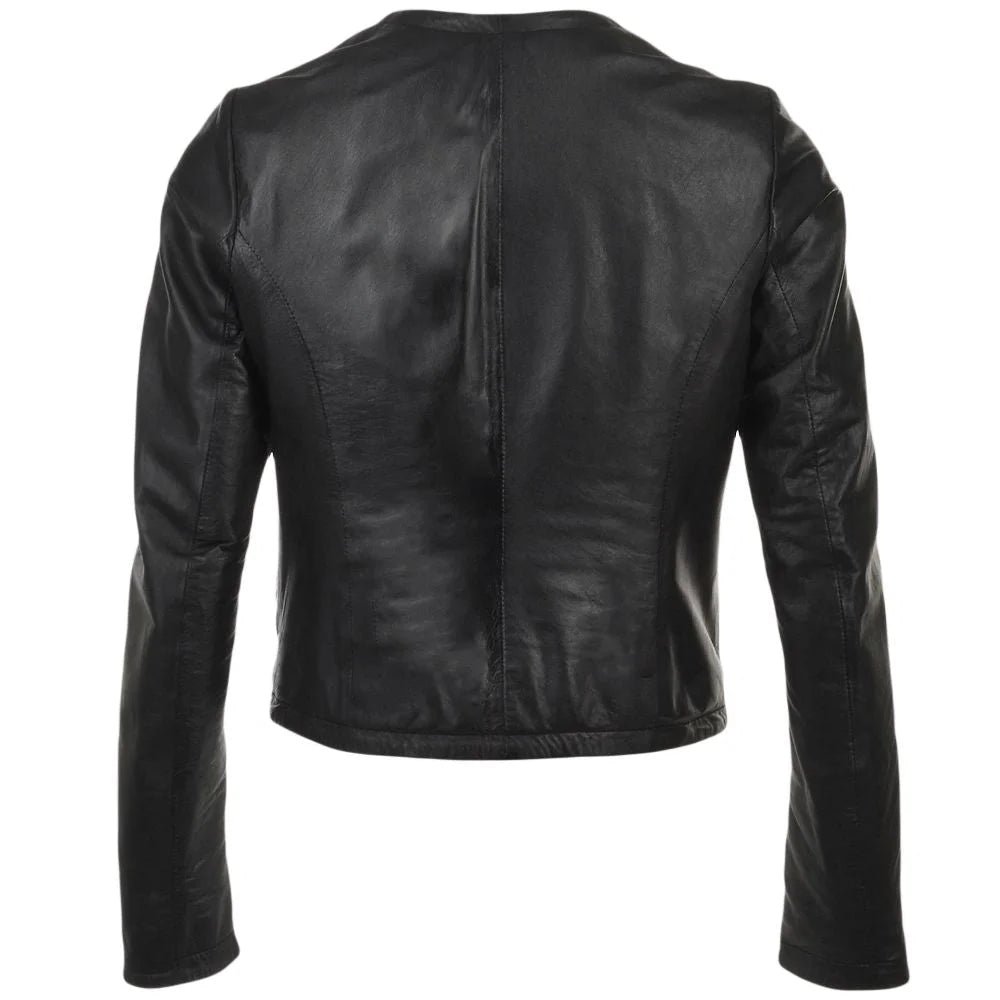 Women's Classic Black Leather Jacket