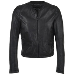 Women's Classic Black Leather Jacket