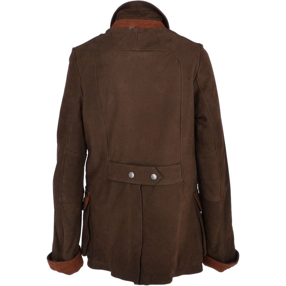 Women's Dark Brown Suede Utility Jacket