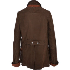 Women's Dark Brown Suede Utility Jacket