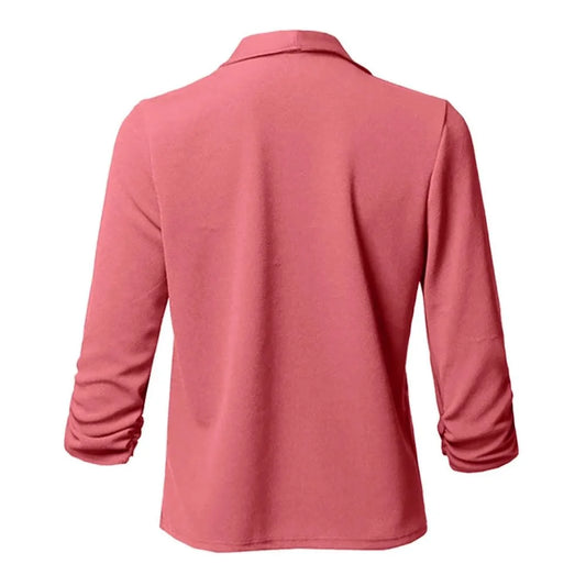 Women's Draped Open Front Pink Blazer