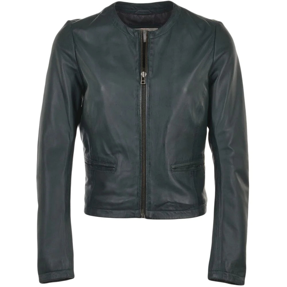 Women's Green Leather Jacket