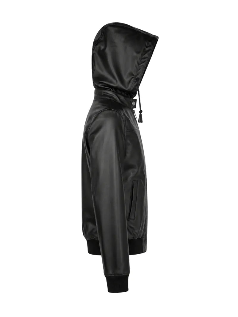 Women’s Hooded Leather Jacket Right 