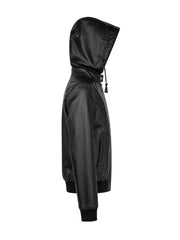 Women’s Hooded Leather Jacket Right 