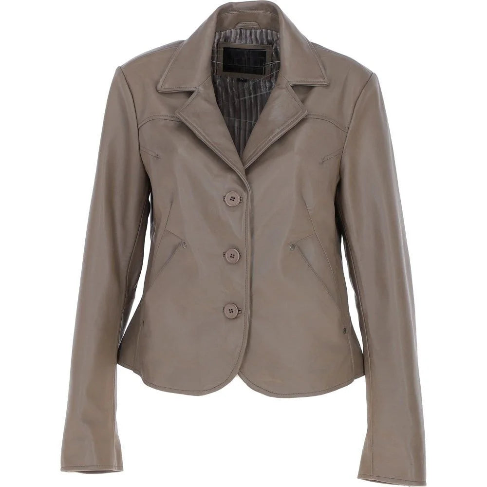 Women's Leather Short Blazer Jacket
