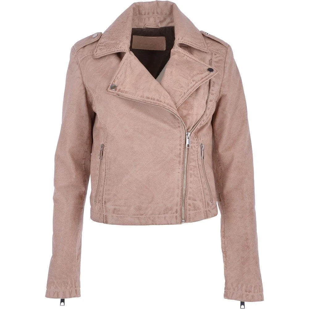 Women's Light Beige Suede Jacket