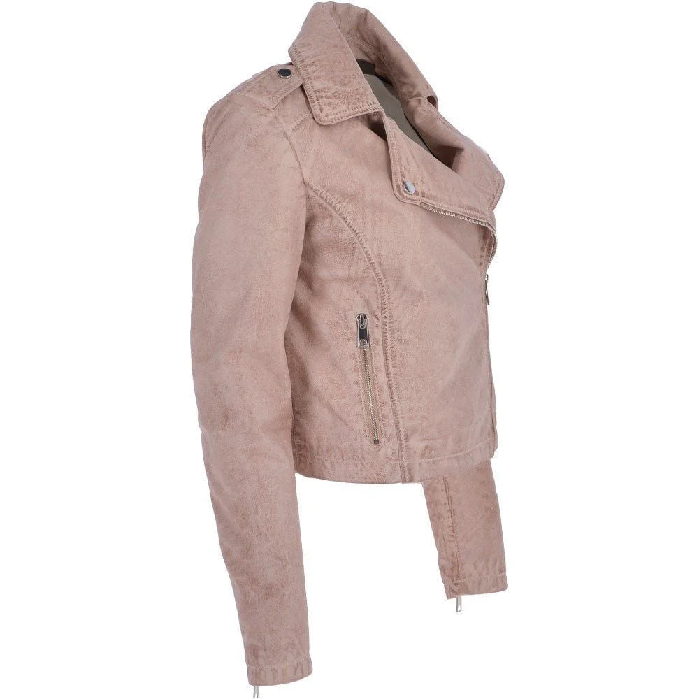 Women's Light Beige Suede Jacket