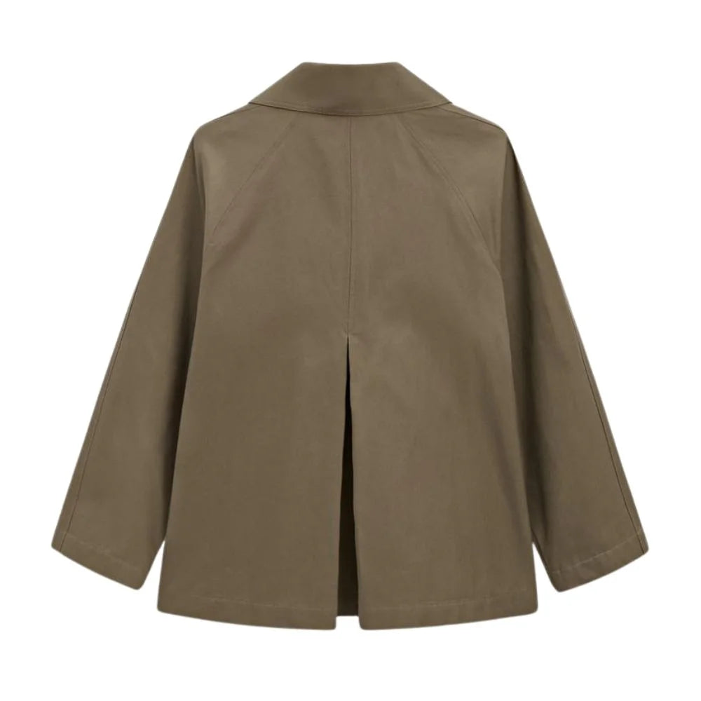 Women's Olive Green Cotton Trench Jacket