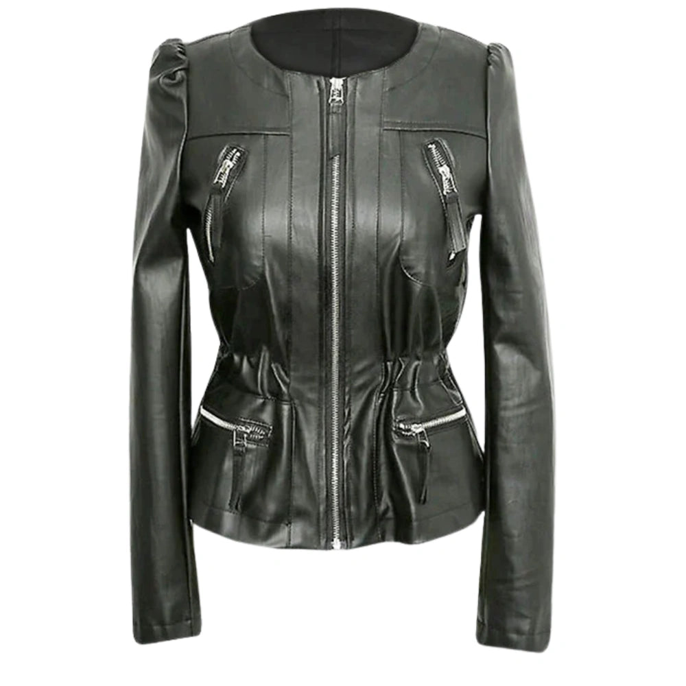 Women’s Olive Suede Asymmetrical Fringe Jacket