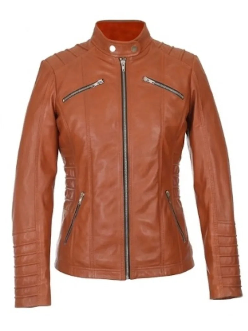 Women’s Quilted Jacket Brown Slim fit