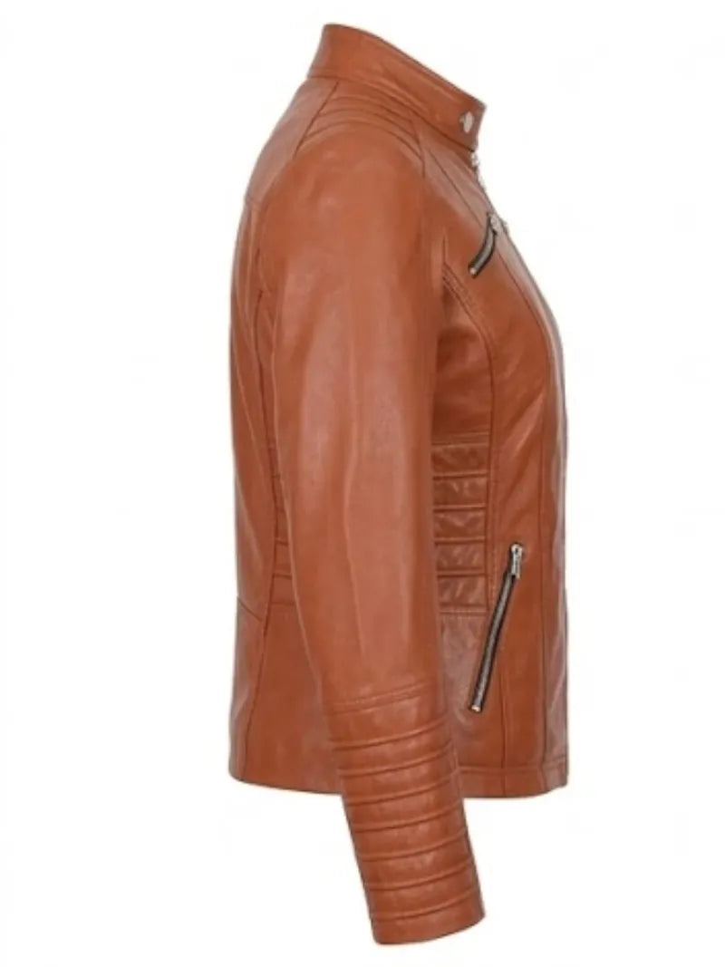 Women’s Quilted Jacket Brown Slim fit