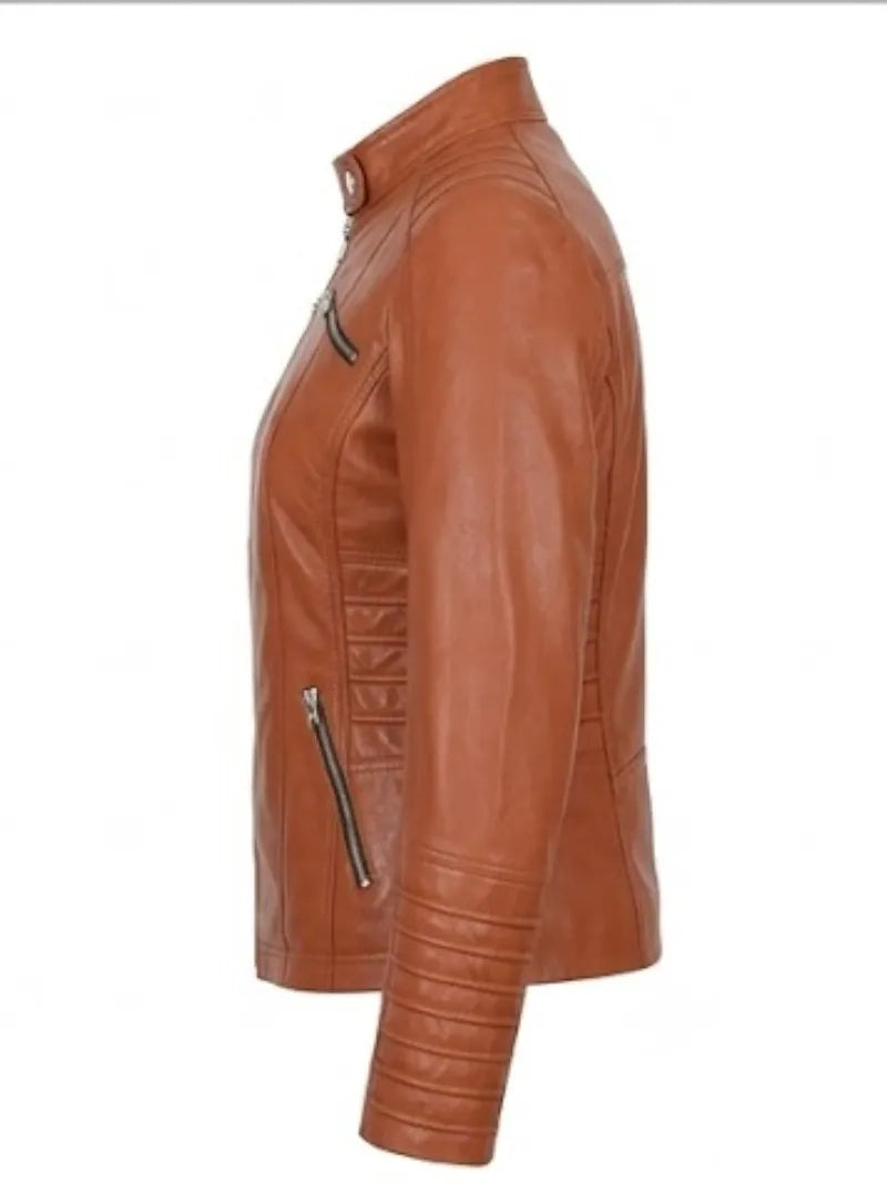 Women’s Quilted Jacket Brown Slim fit