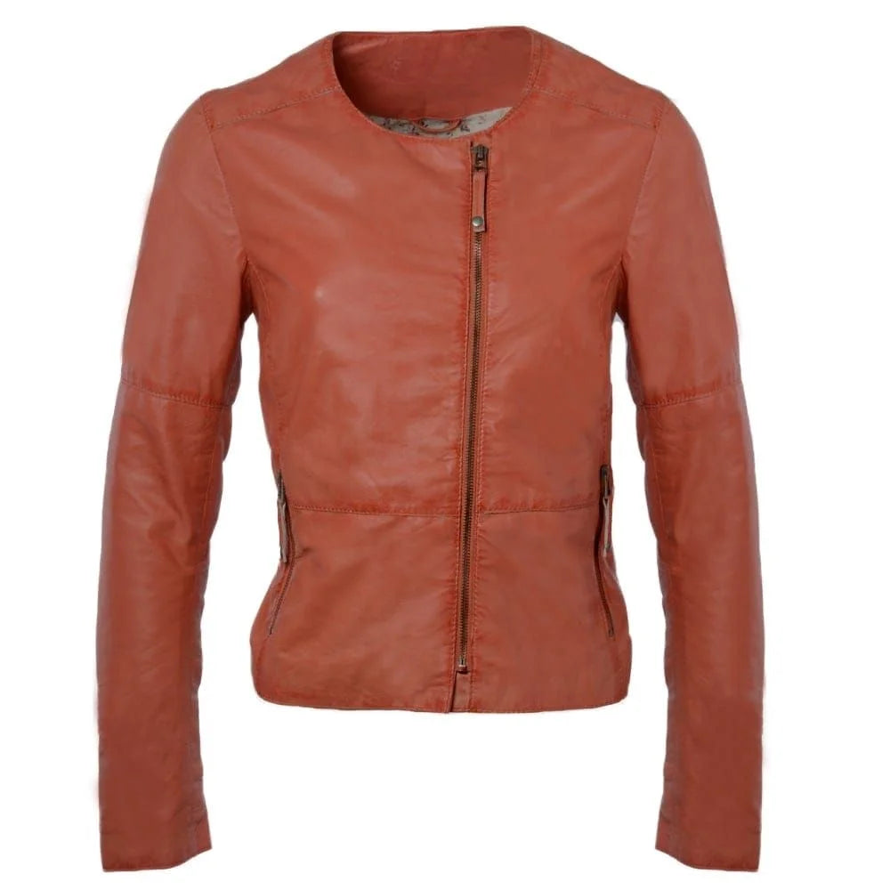 Women's Rust Leather Jacket