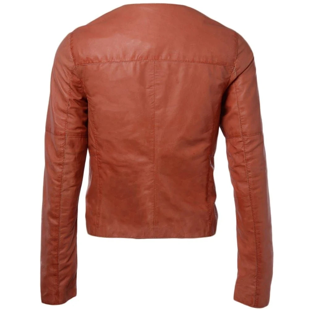 Women's Rust Leather Jacket