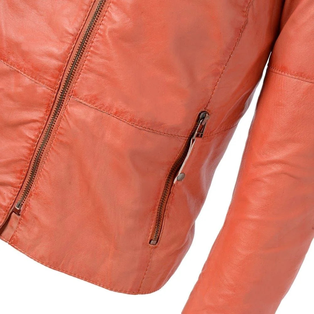 Women's Rust Leather Jacket