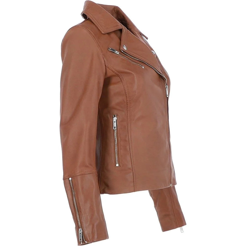 Women's Tan Leather Jacket
