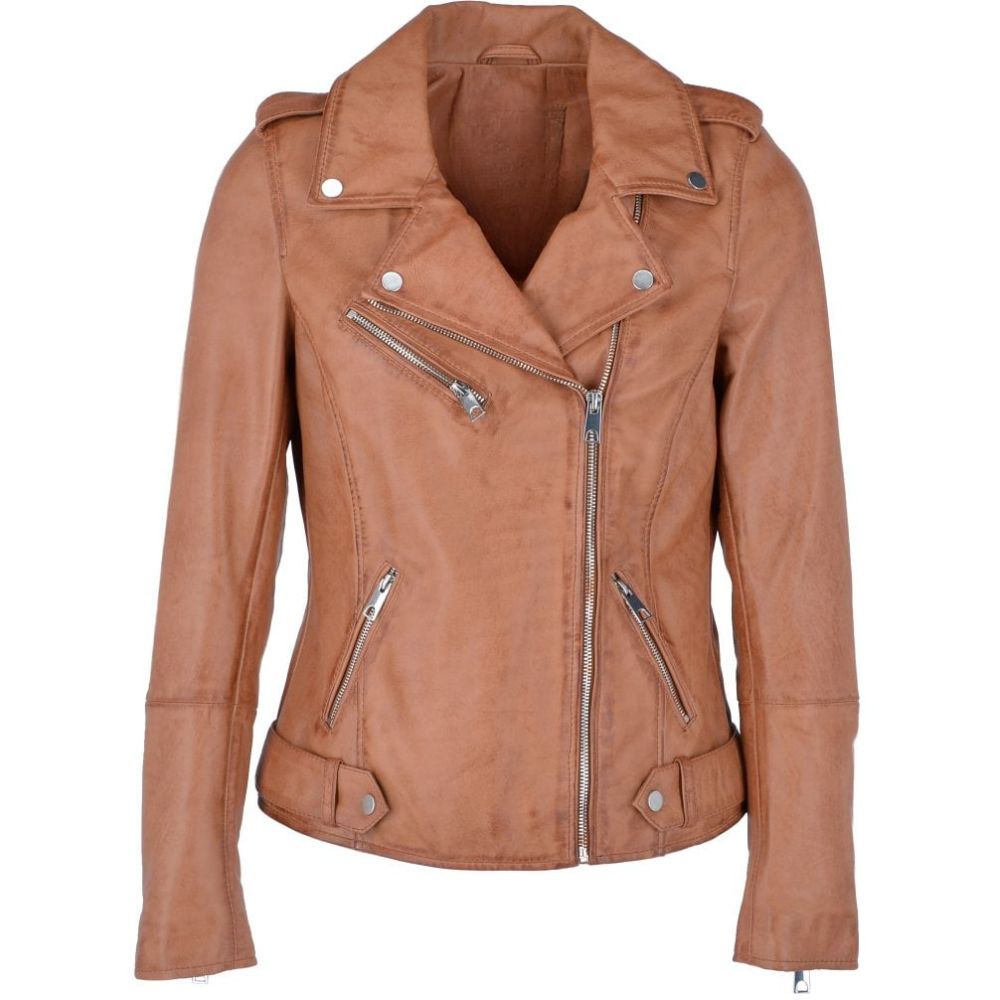Women's Tan Suede Moto Jacket