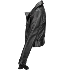 Women's Black Cropped Leather Jacket