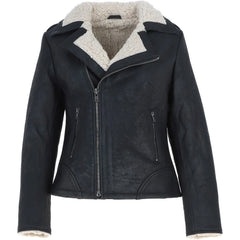 Women's Black Fur Leather Jacket
