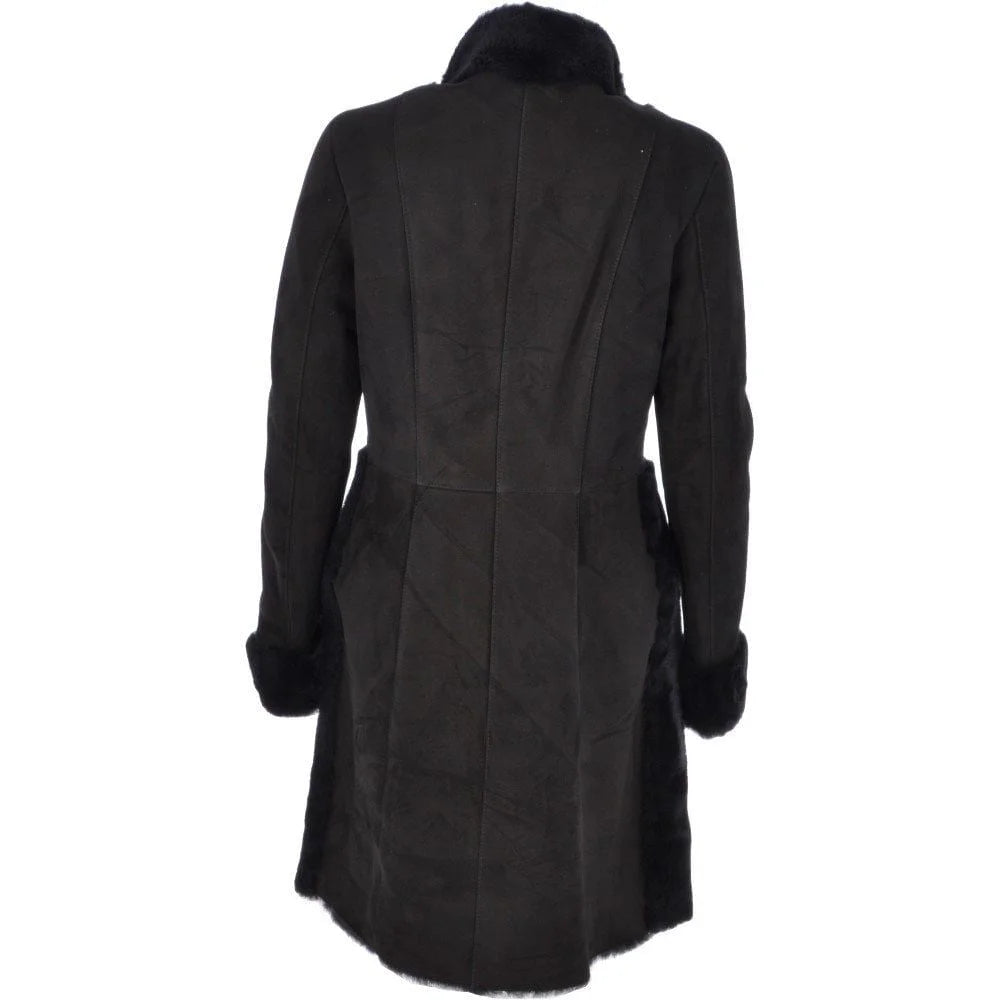 Women's Black Shearling Fur Coat