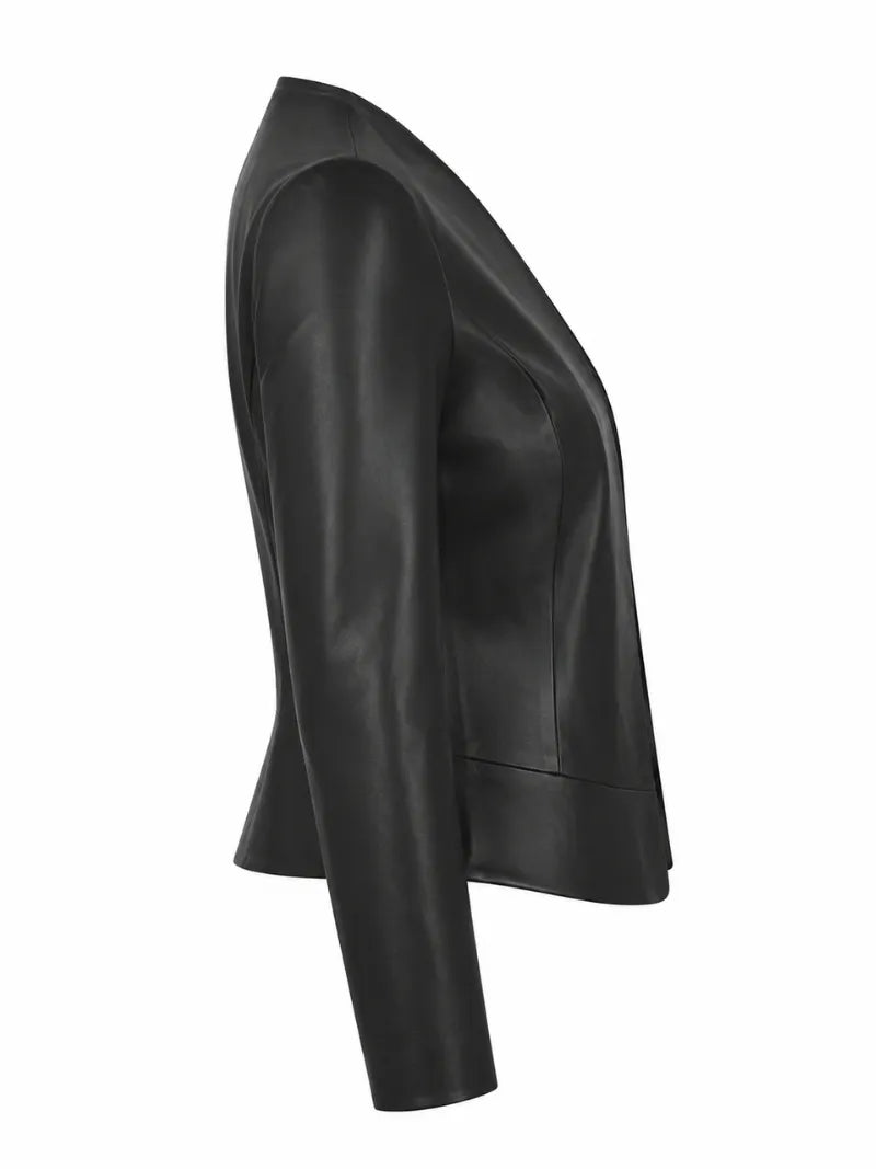 Women's Black Tailored Leather Jacket
