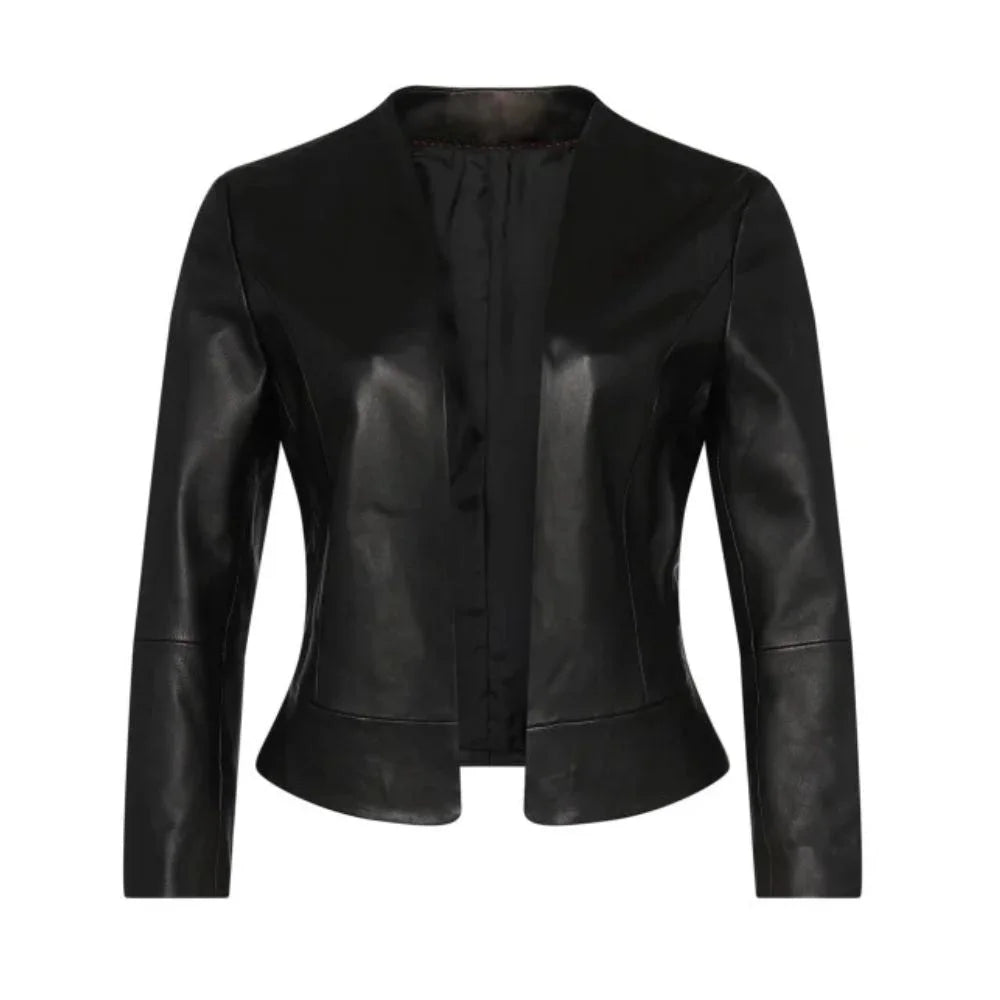 Women's Black Tailored Leather Jacket