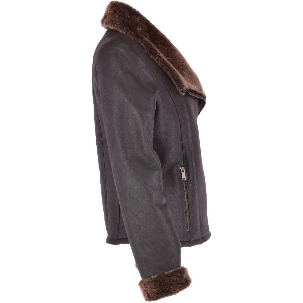 Women's Shearling-Lined Leather Jacket