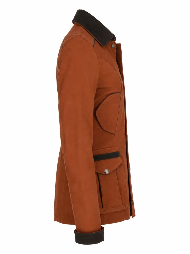 Women's Brown Suede Utility Jacket Right 