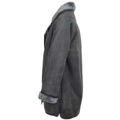 Women's Charcoal Grey Shearling Coat