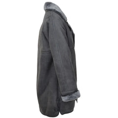 Women's Charcoal Grey Shearling Coat