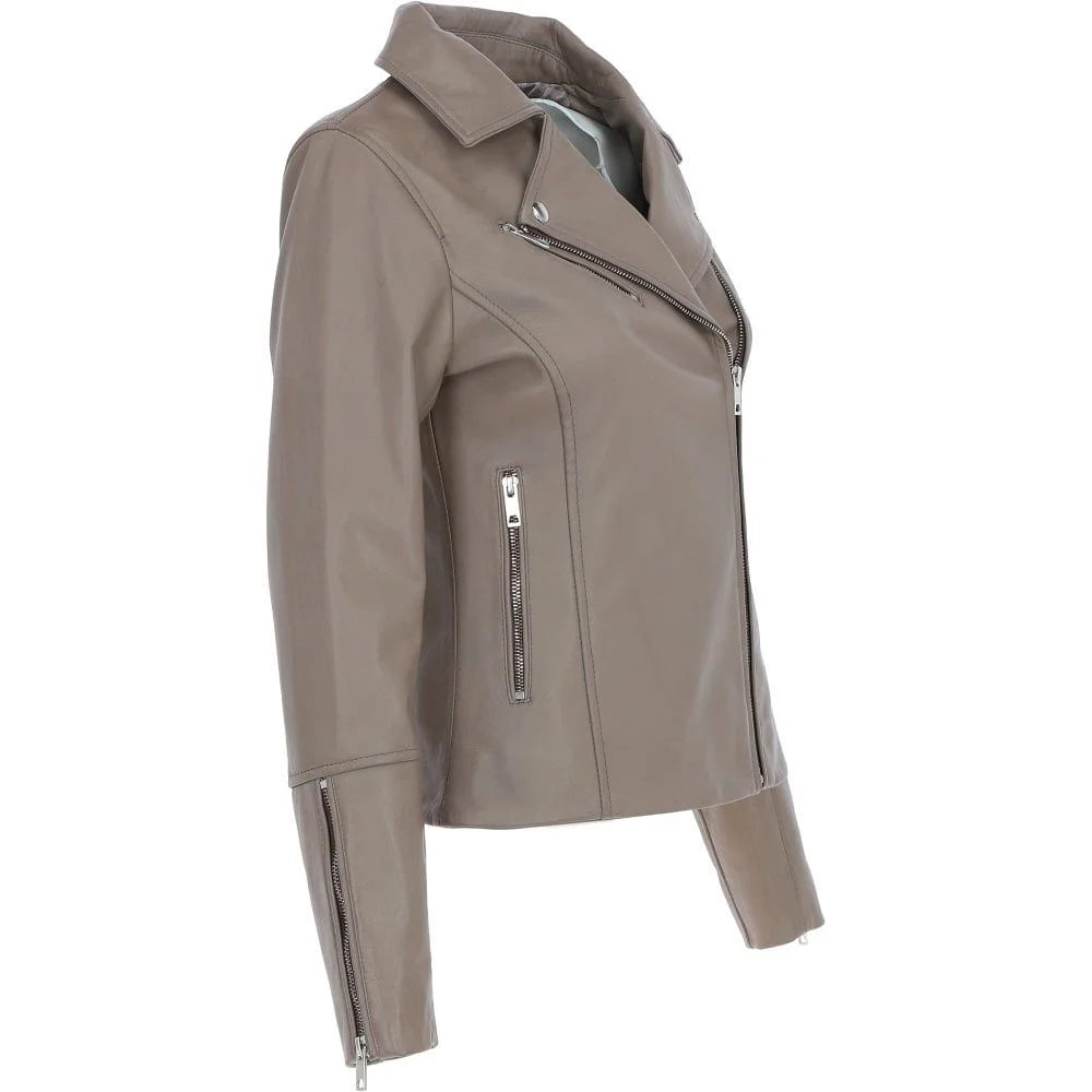 Women's Classic Biscuit Leather Jacket