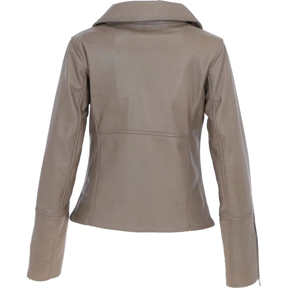 Women's Classic Biscuit Leather Jacket