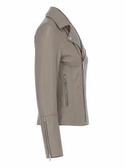 Women's Classic Biscuit Leather Jacket, side view