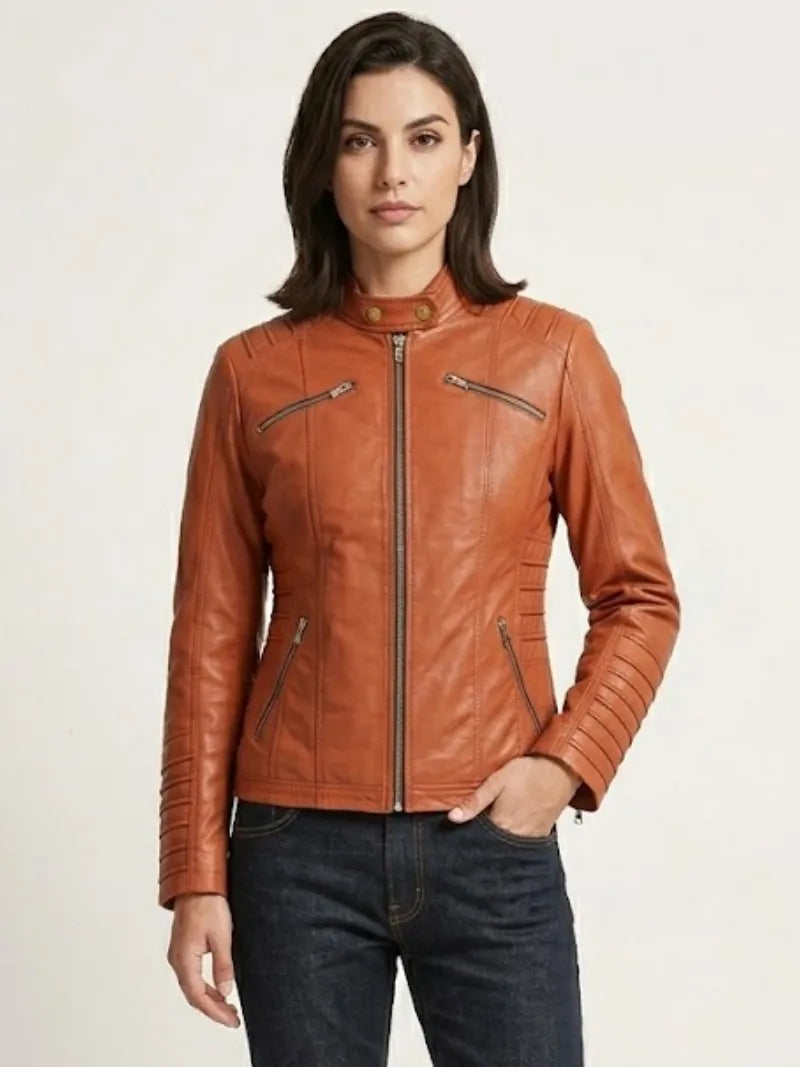 Women’s Quilted Jacket Brown Slim fit