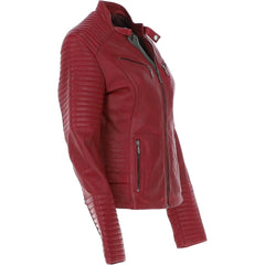 Women's Red Leather Jacket