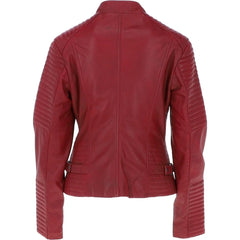 Women's Red Leather Jacket