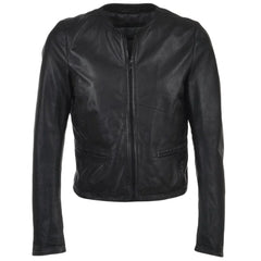 Women's Sleek Design Black Leather Jacket