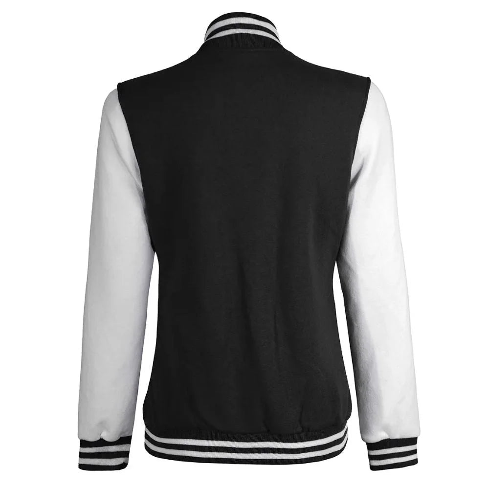 Womens Baseball Black and White Varsity Jacket