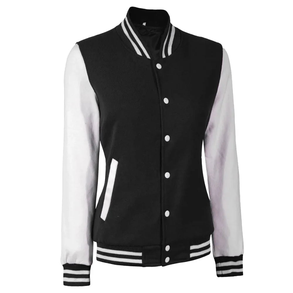 Womens Baseball Black and White Varsity Jacket