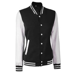 Womens Baseball Black and White Varsity Jacket